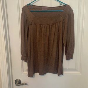 Michael stars, brown 3/4 sleeve shirt